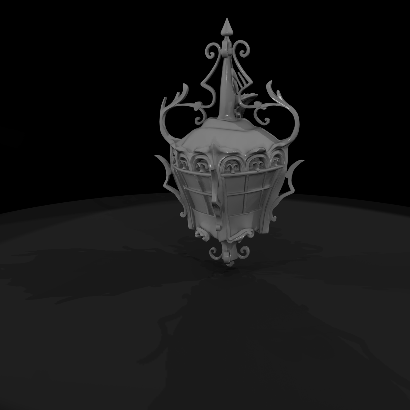 Ornate Art Nouveau Gothic Wall Lantern