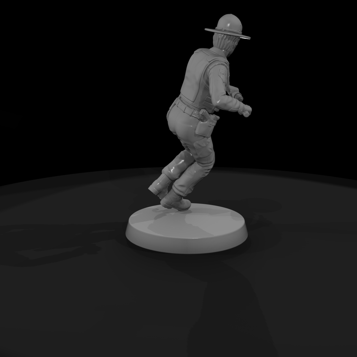Rural State Trooper in Riding Pose