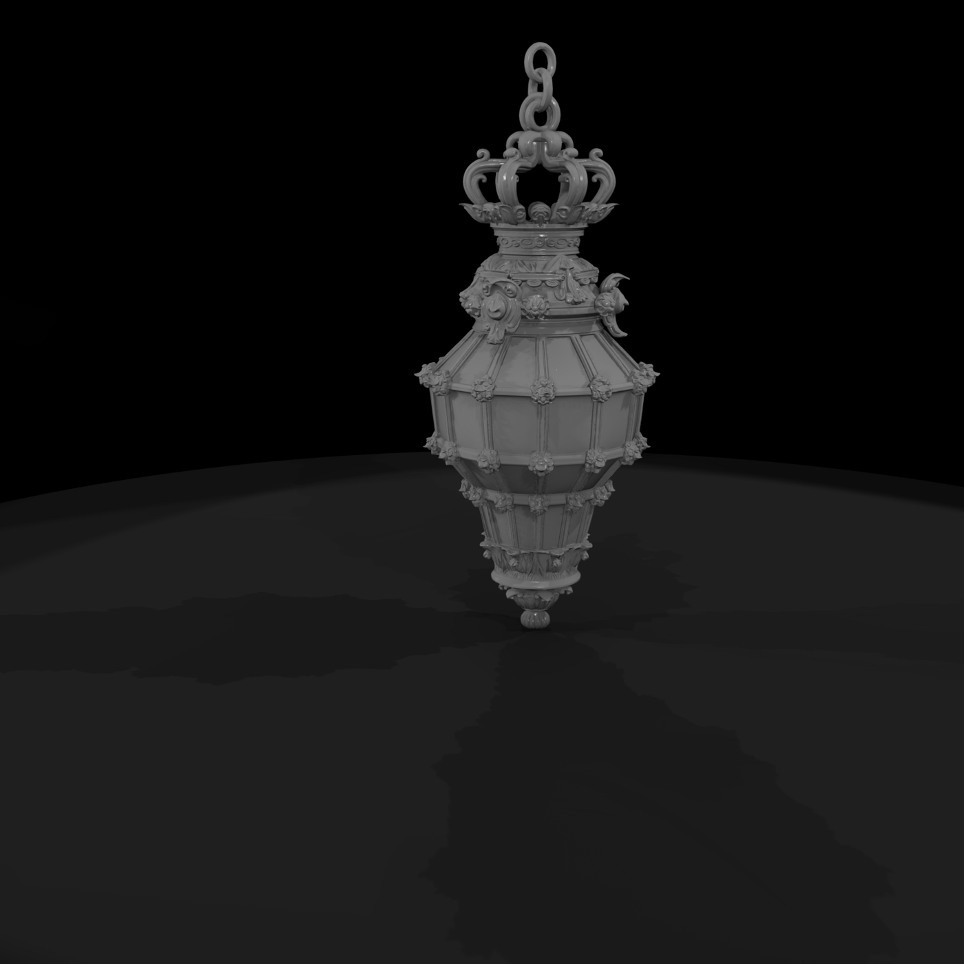 Baroque Pendant Lantern — Ornate Crown Ornament