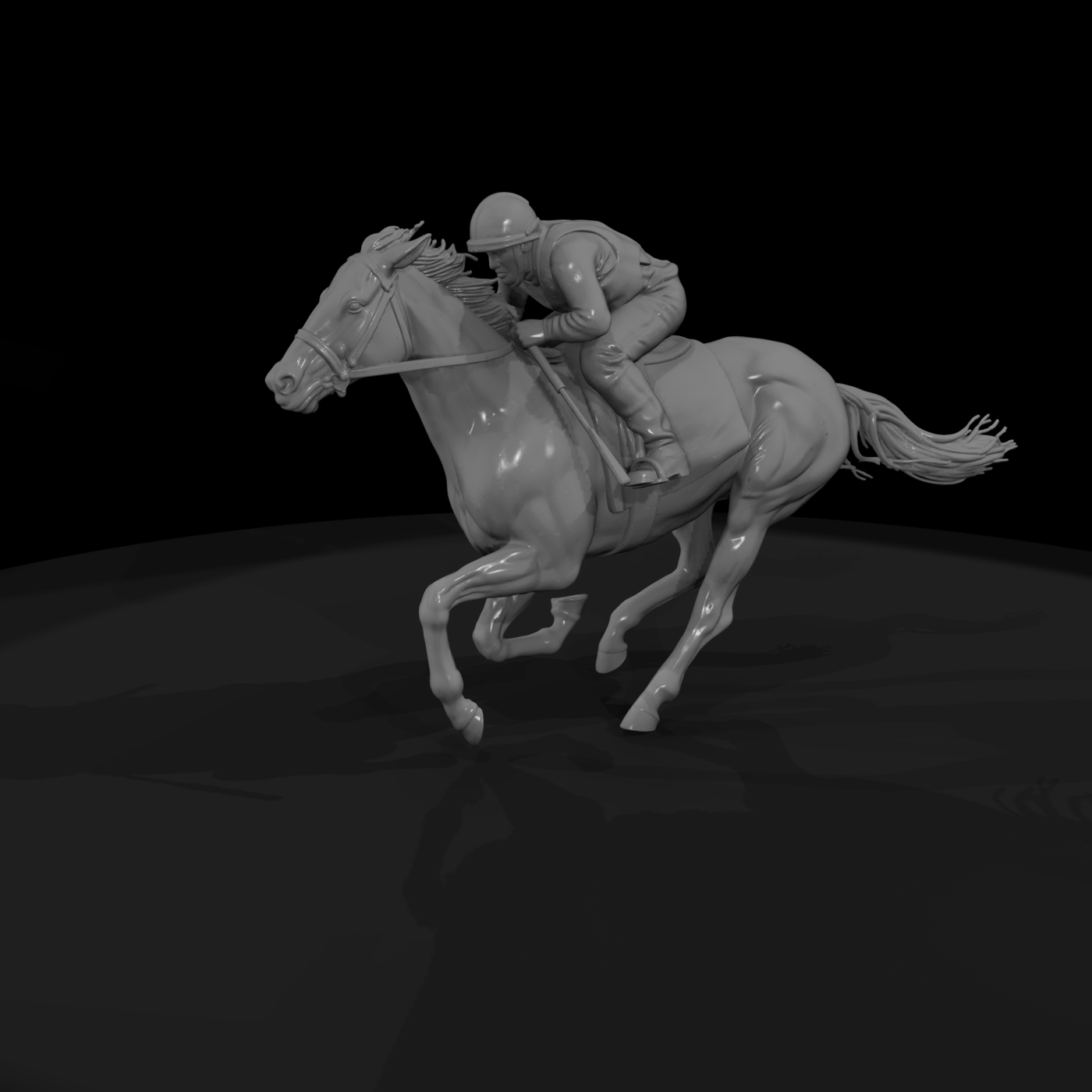 Jockey on Brown Racehorse
