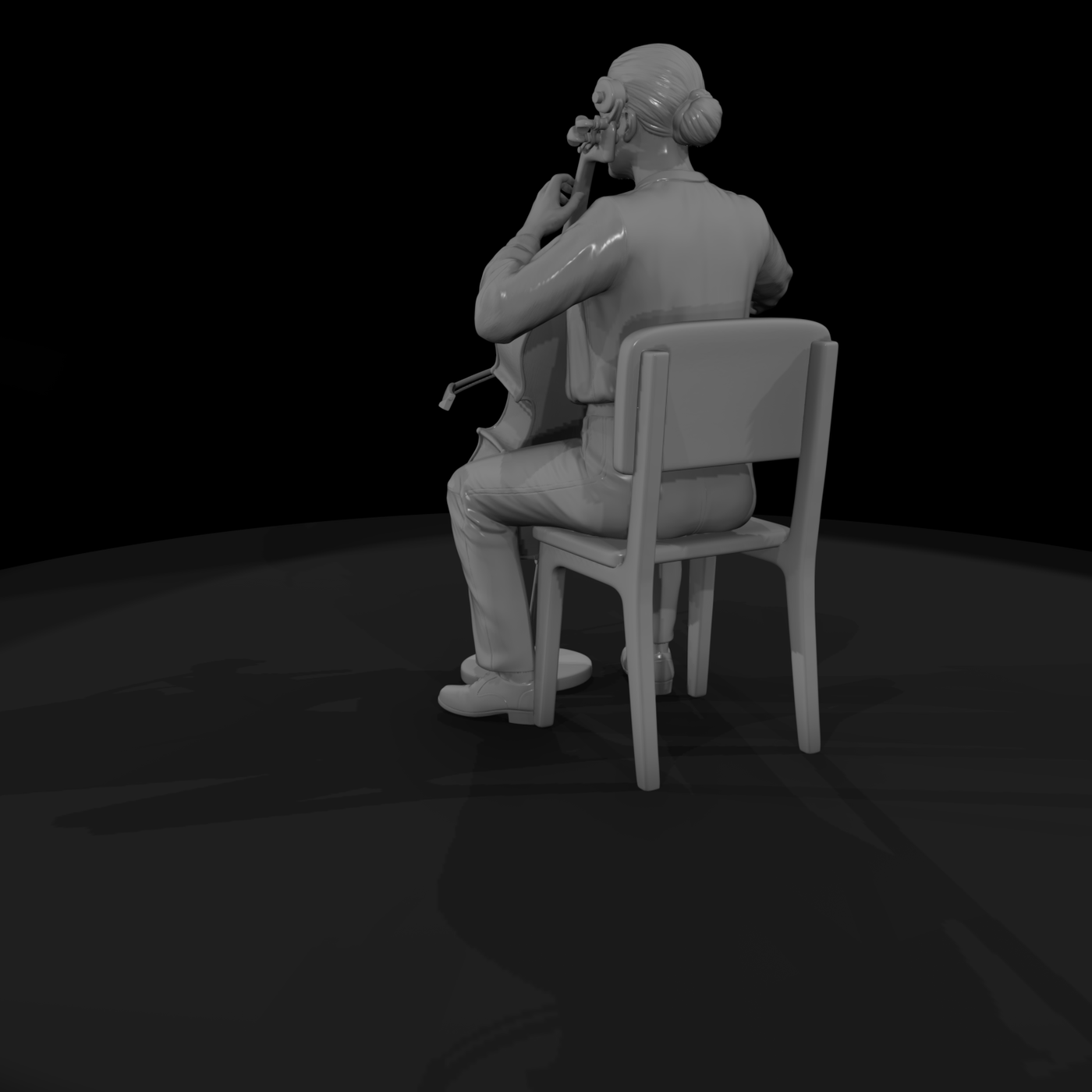 Seated Cellist Performing