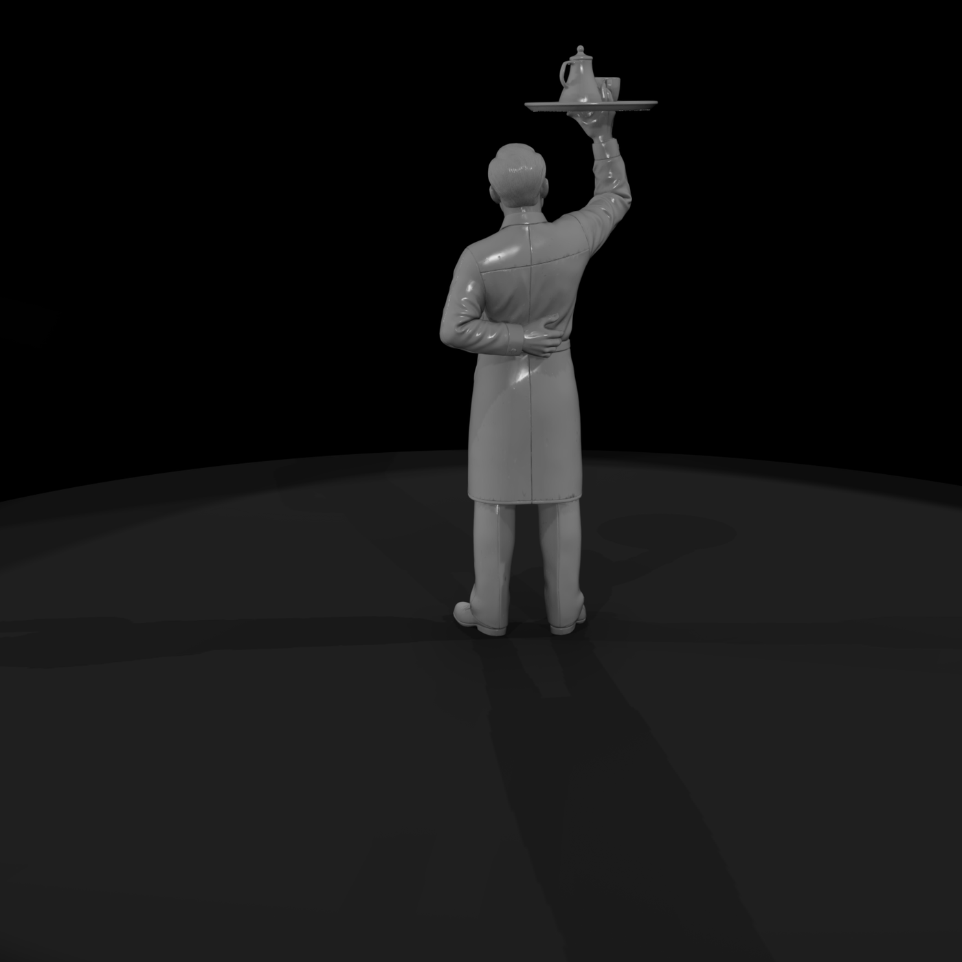 Waiter Balancing a Serving Tray