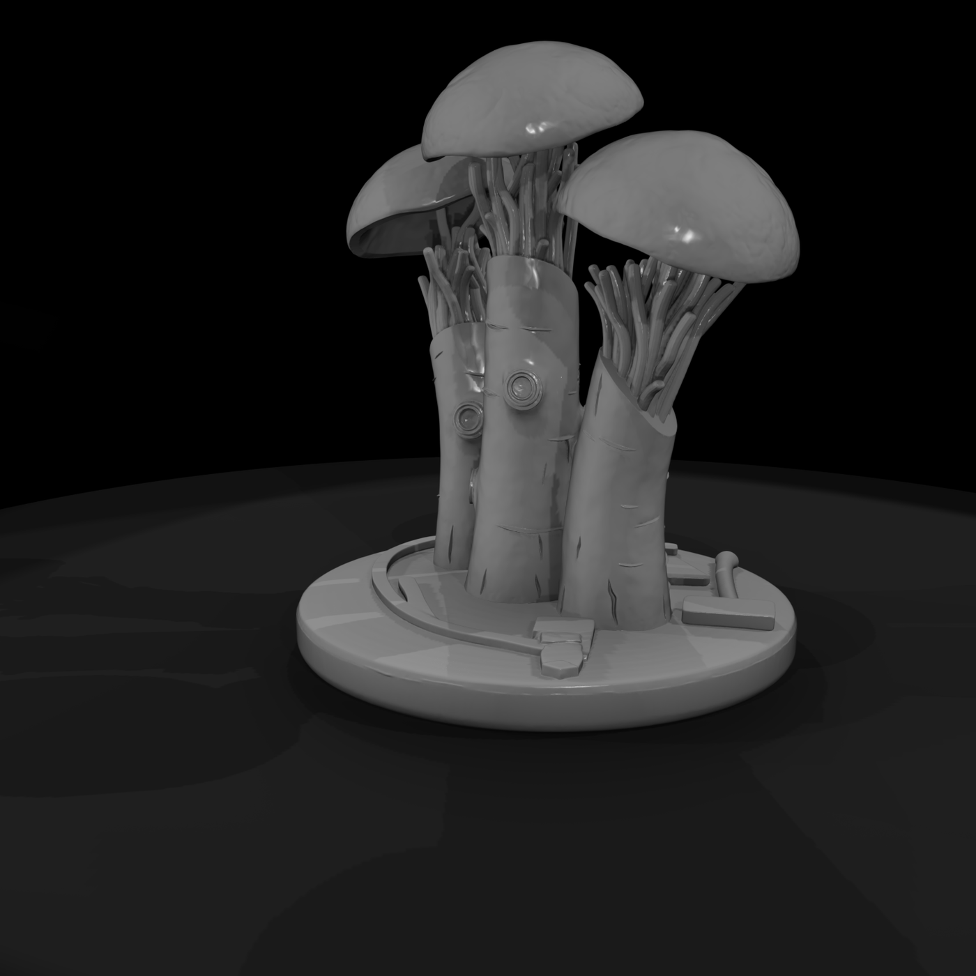 Stylized fantasy mushroom terrain base