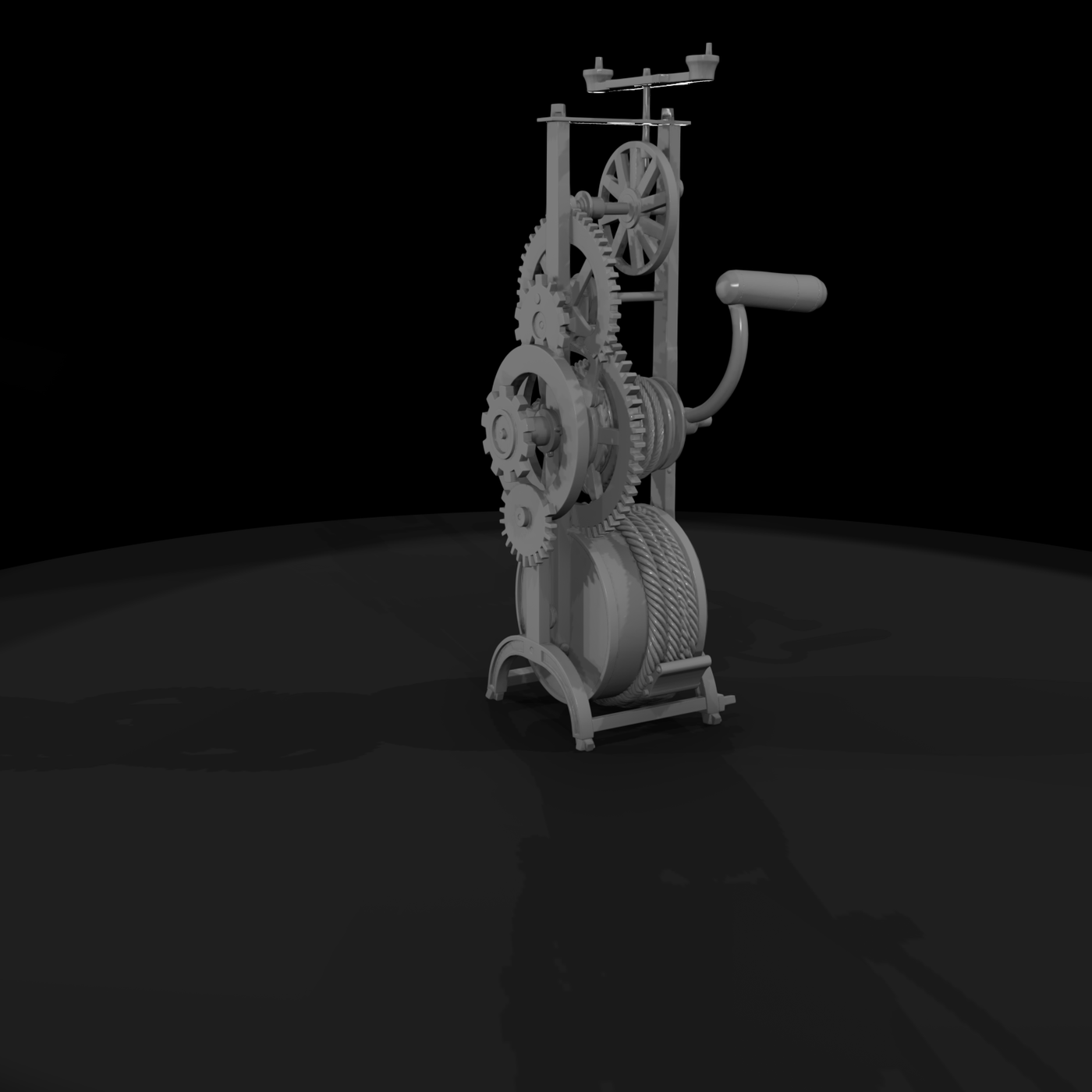 Vintage Hand-Crank Winch