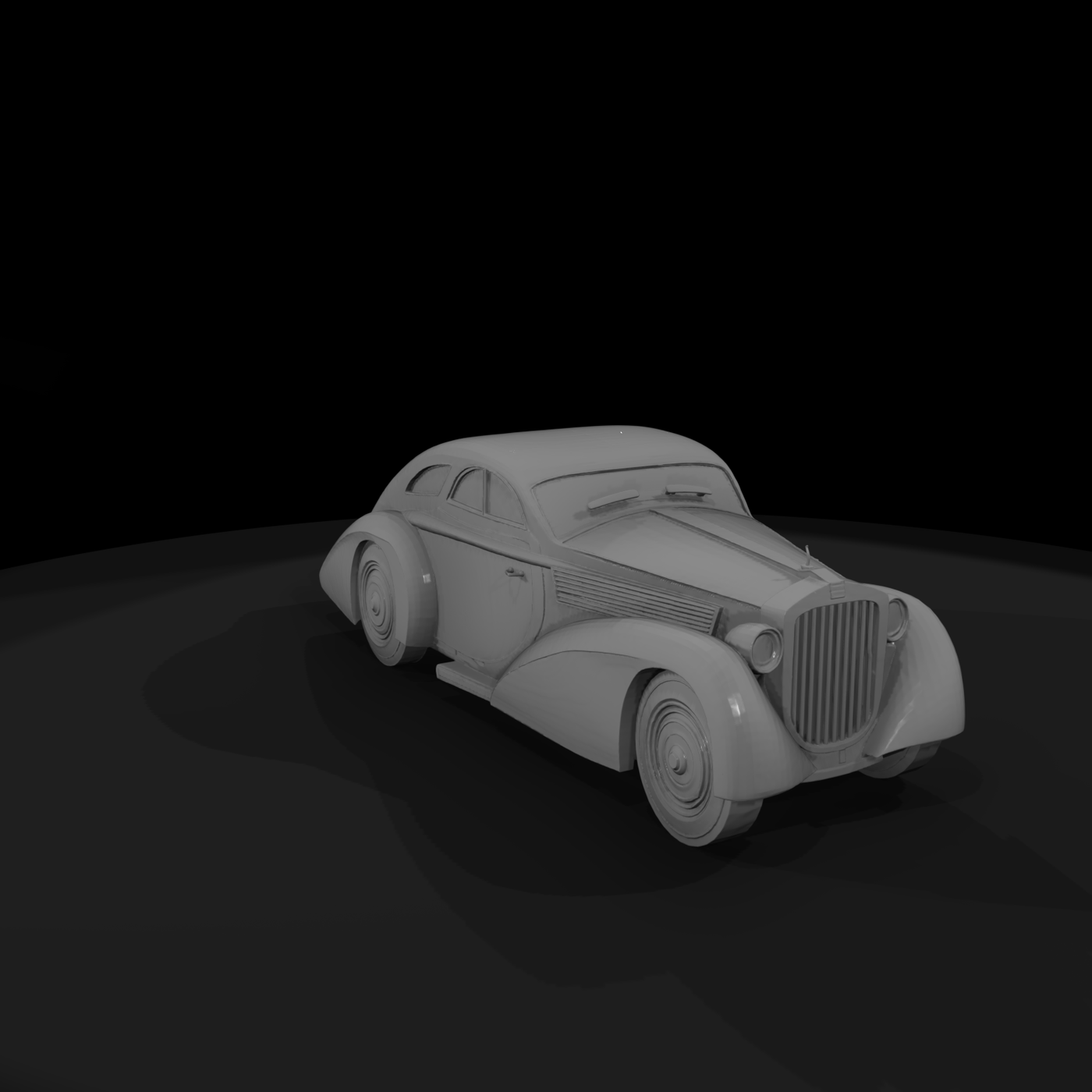Art Deco Vintage Luxury Coupe Untextured 3D Model
