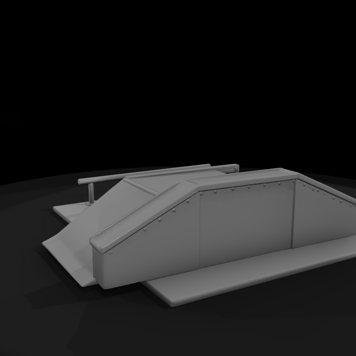 Skatepark Grind Rail and Funbox