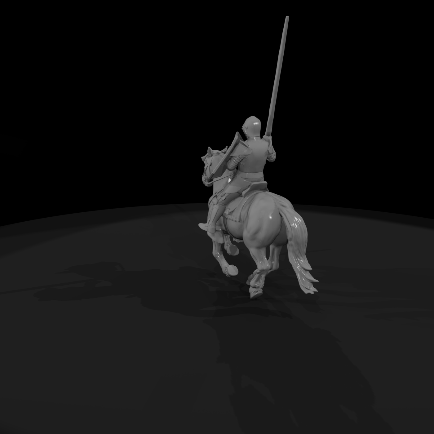 Mounted Medieval Knight with Lance