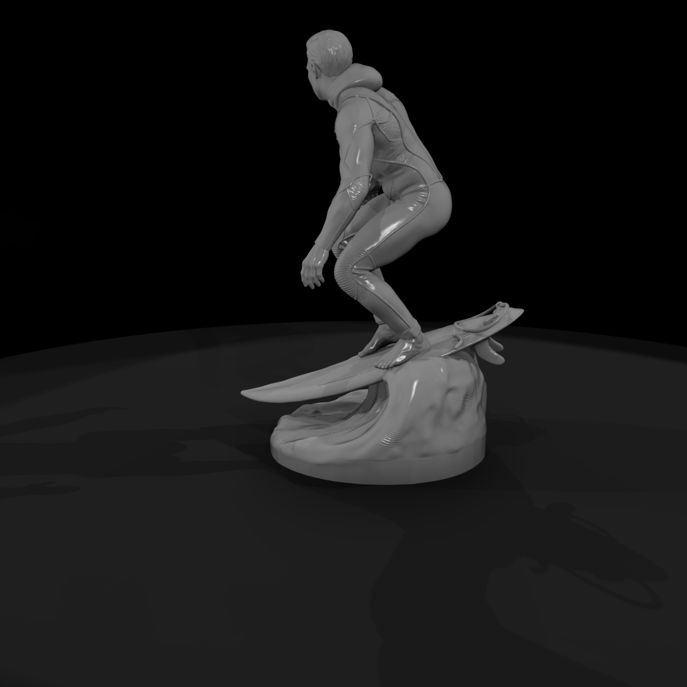 Surfer Riding a Wave