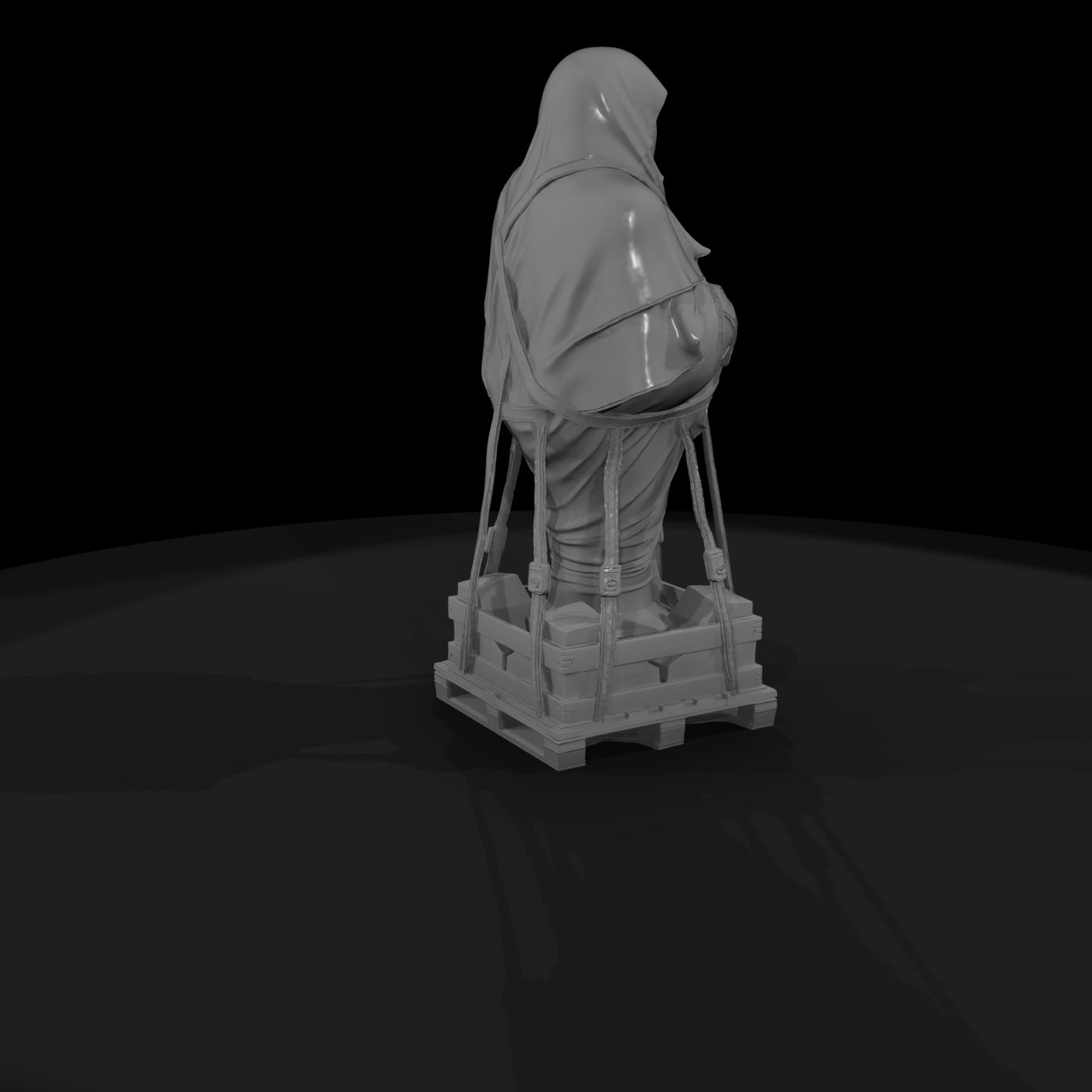 Veiled Faceless Conceptual Sculpture Bust