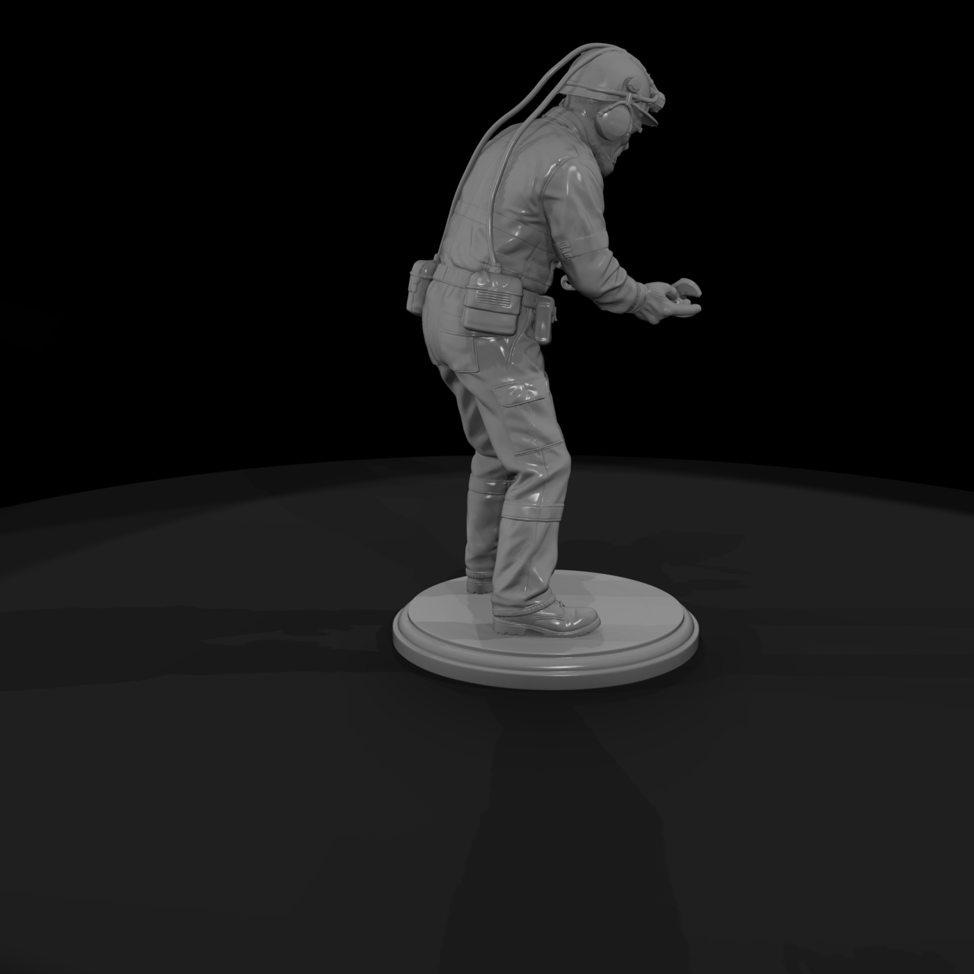 1990s Mine Mechanic with Wrench