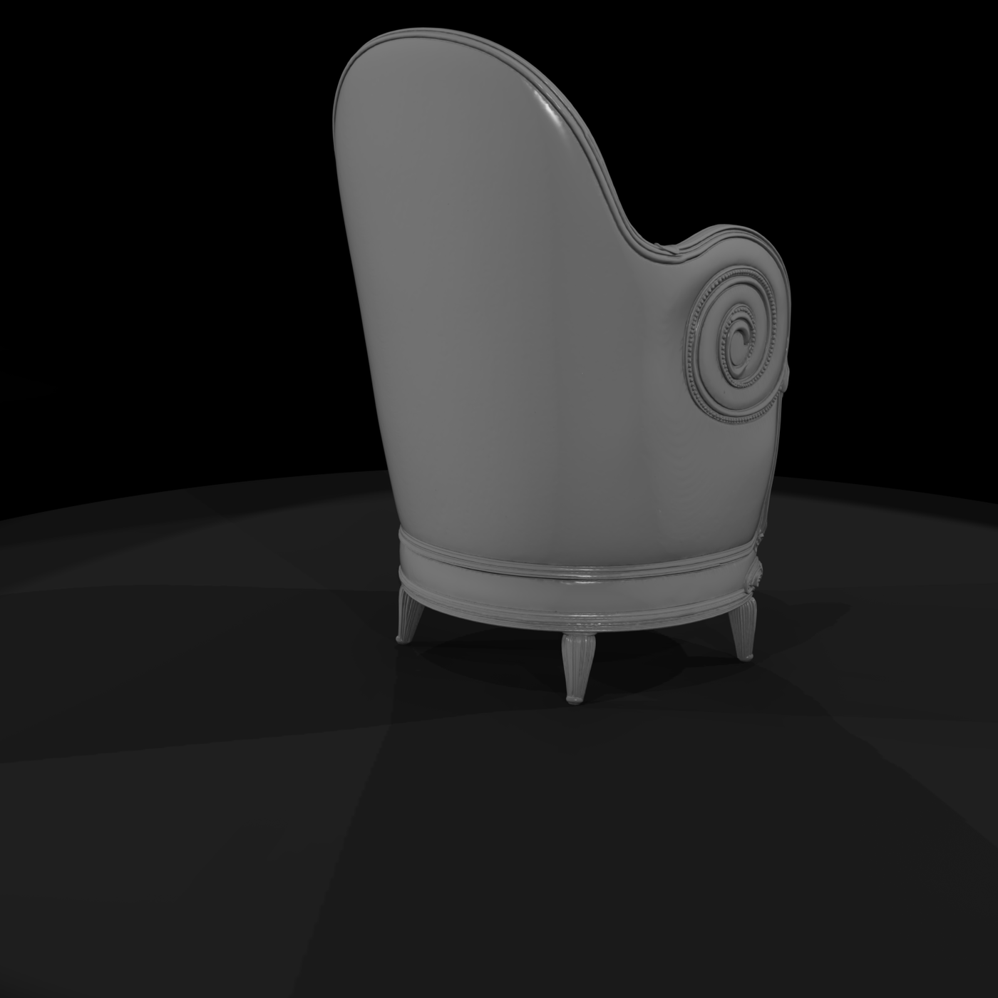 Neoclassical Carved Upholstered Armchair