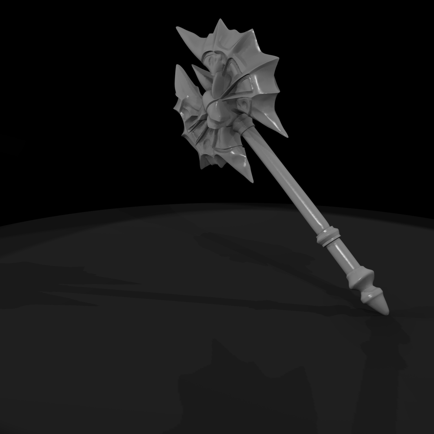 Stylized Spiked Double-Head Battle Axe