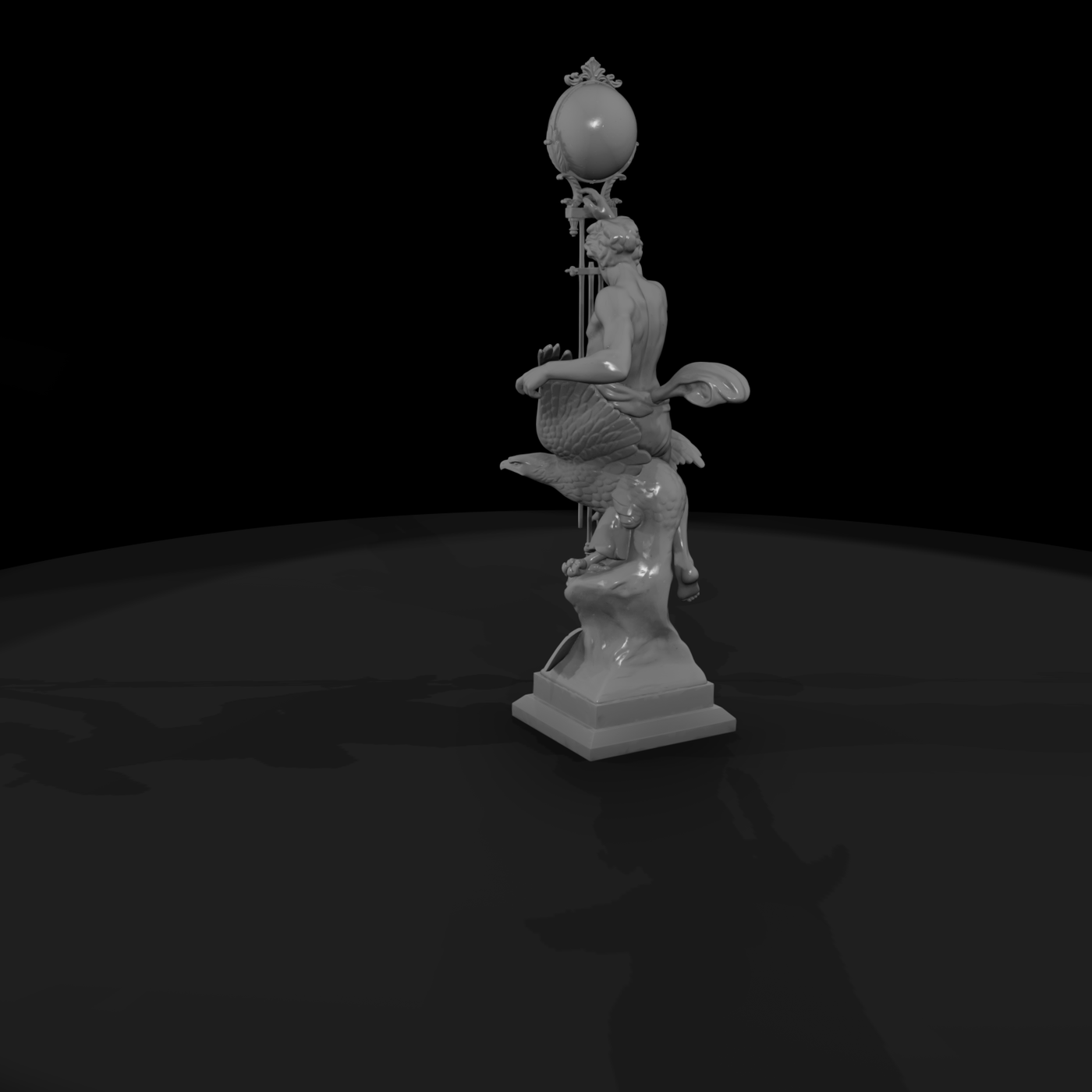Allegorical Statue with Eagle and Globe