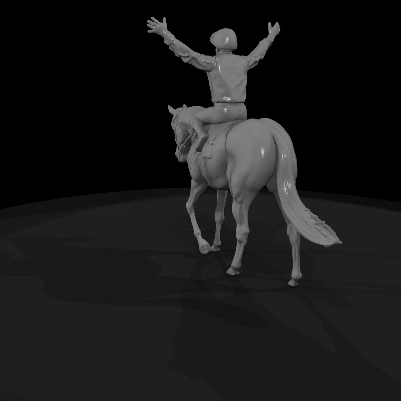 Smiling Jockey — Seated Rider