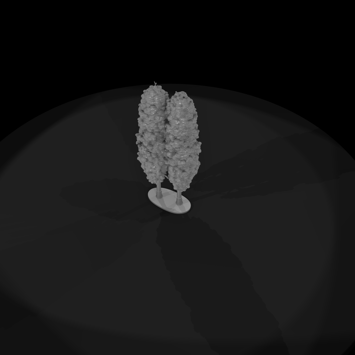 Pair of Stylized Columnar Trees