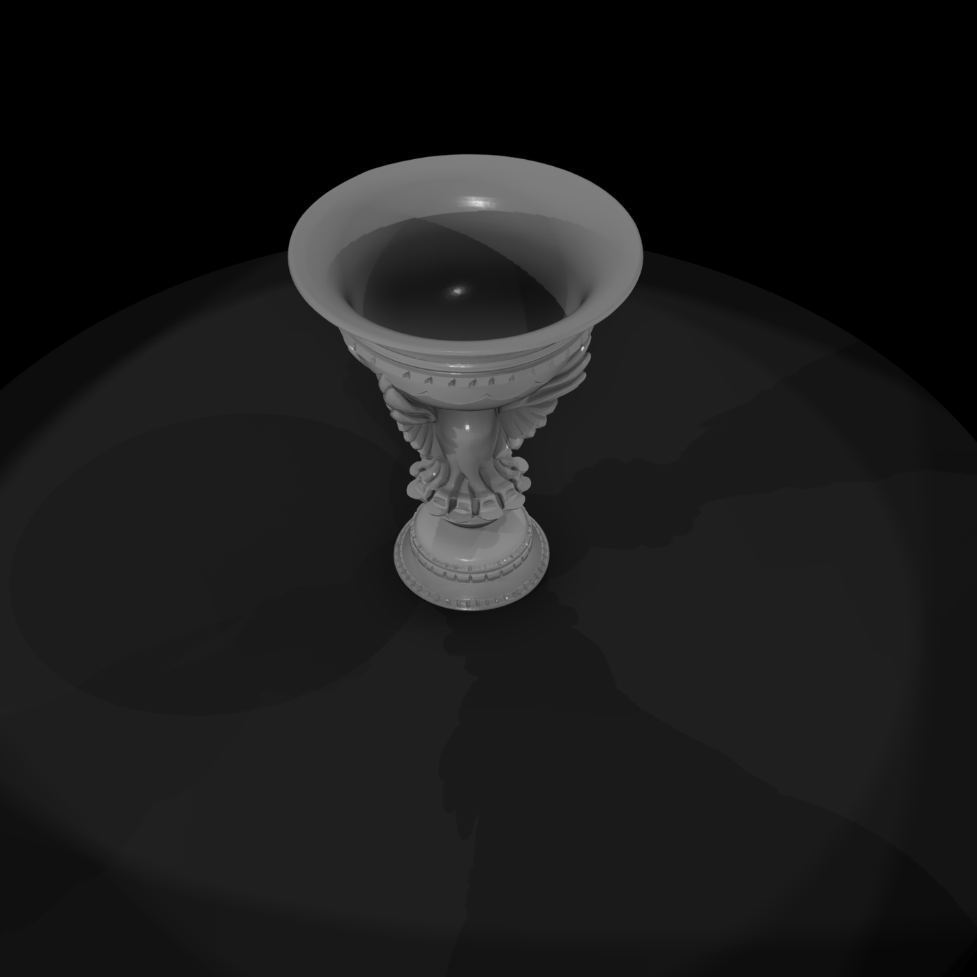 Neoclassical Swan Urn with Ornate Pedestal — & Display