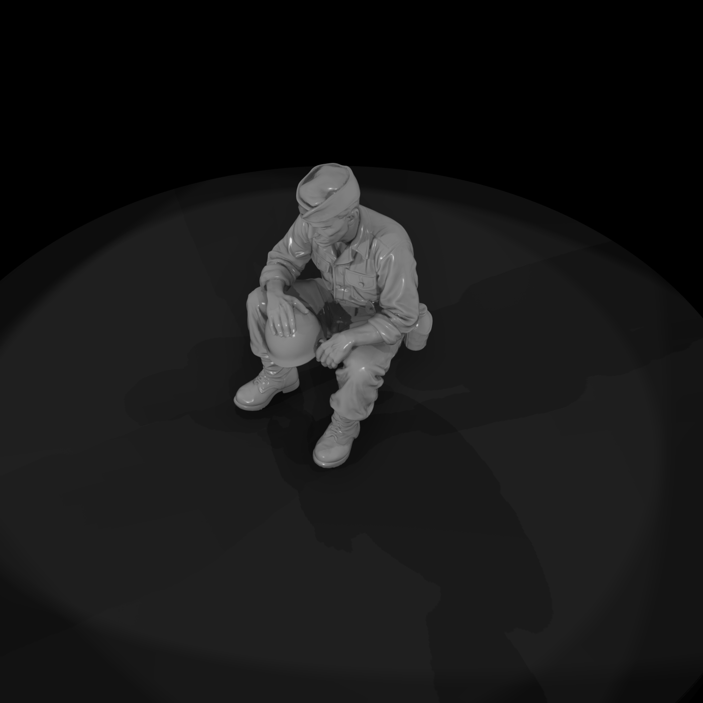 Ww2 Army 080 Wwii U S Army Resting Soldier Figure