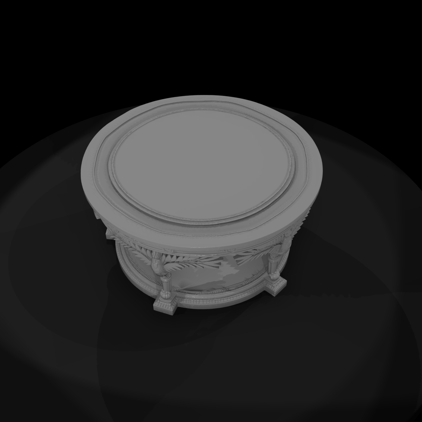 Neoclassical Carved Round Dining Table