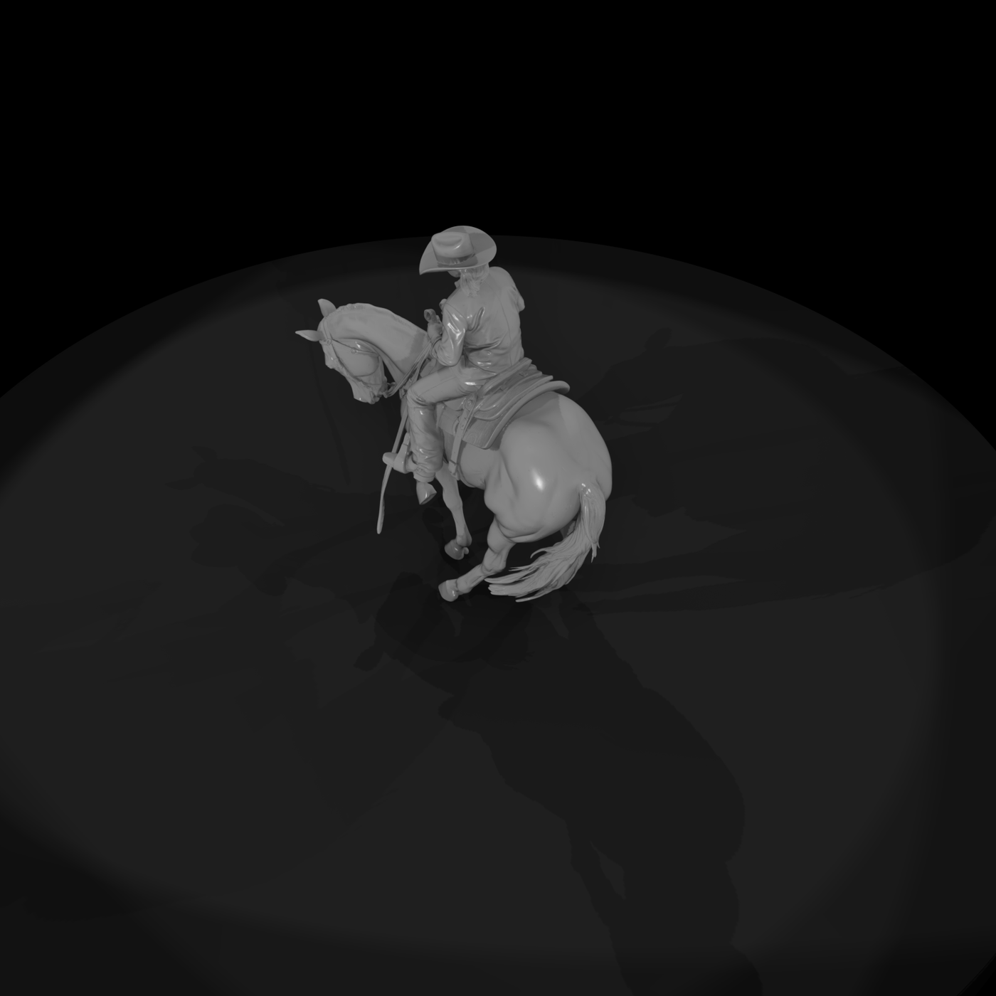Cowboy on Horse — Mounted