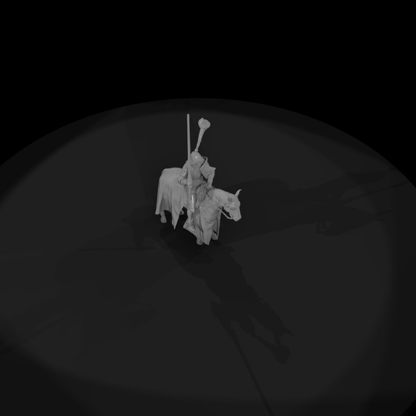 Medieval Mounted Knight on Horse