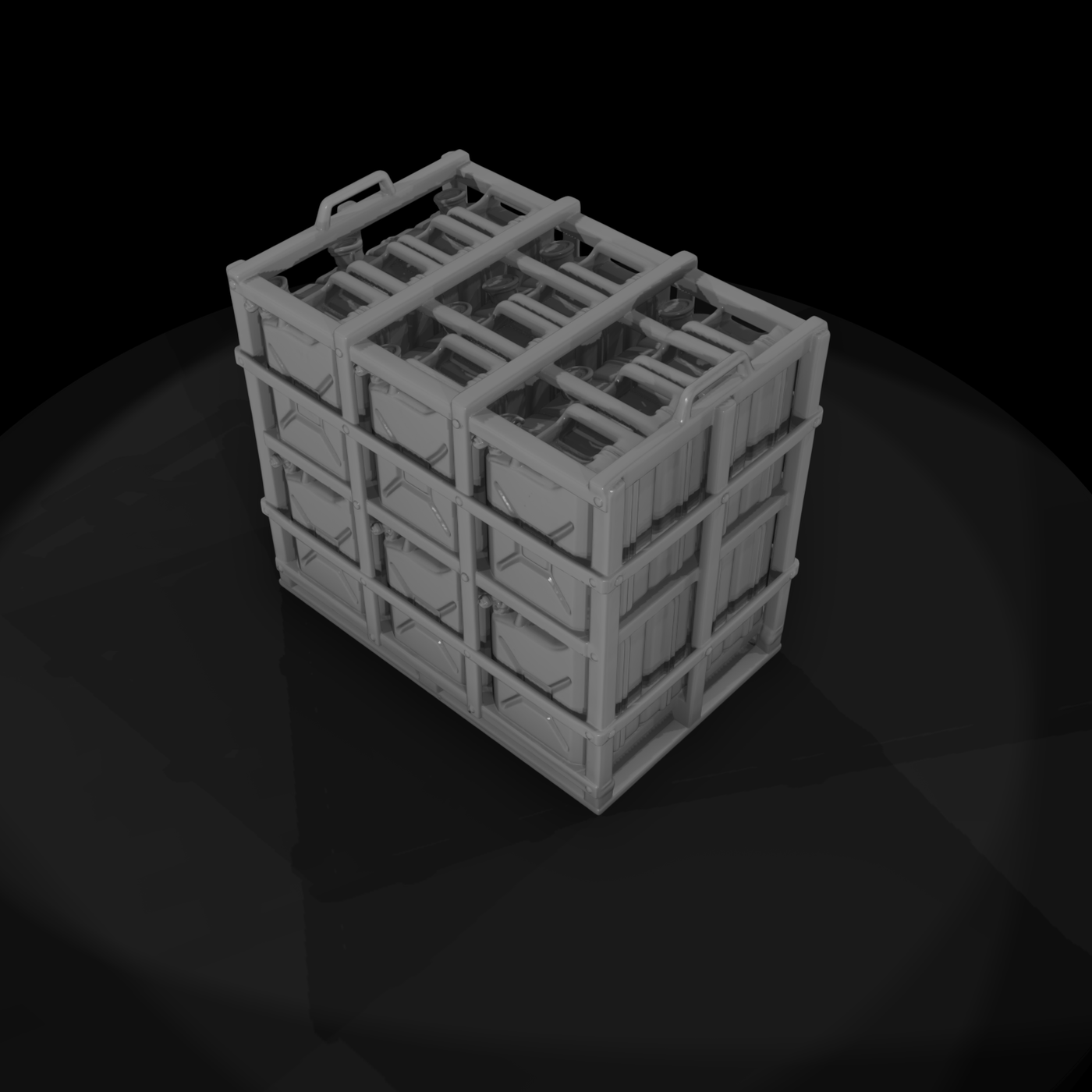 WWII Jerrycan and Bottle Supply Rack
