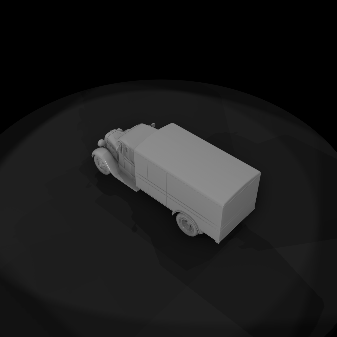 Classic Vintage Box Truck 3D Base Model Dbwfsrsz
