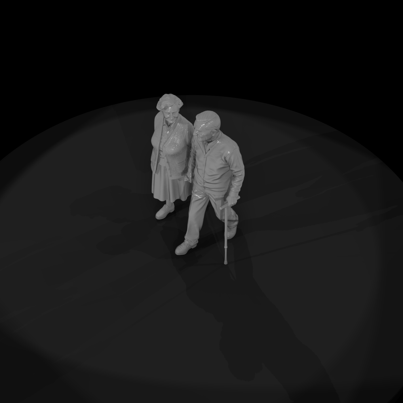 Elderly Couple Out for a Walk