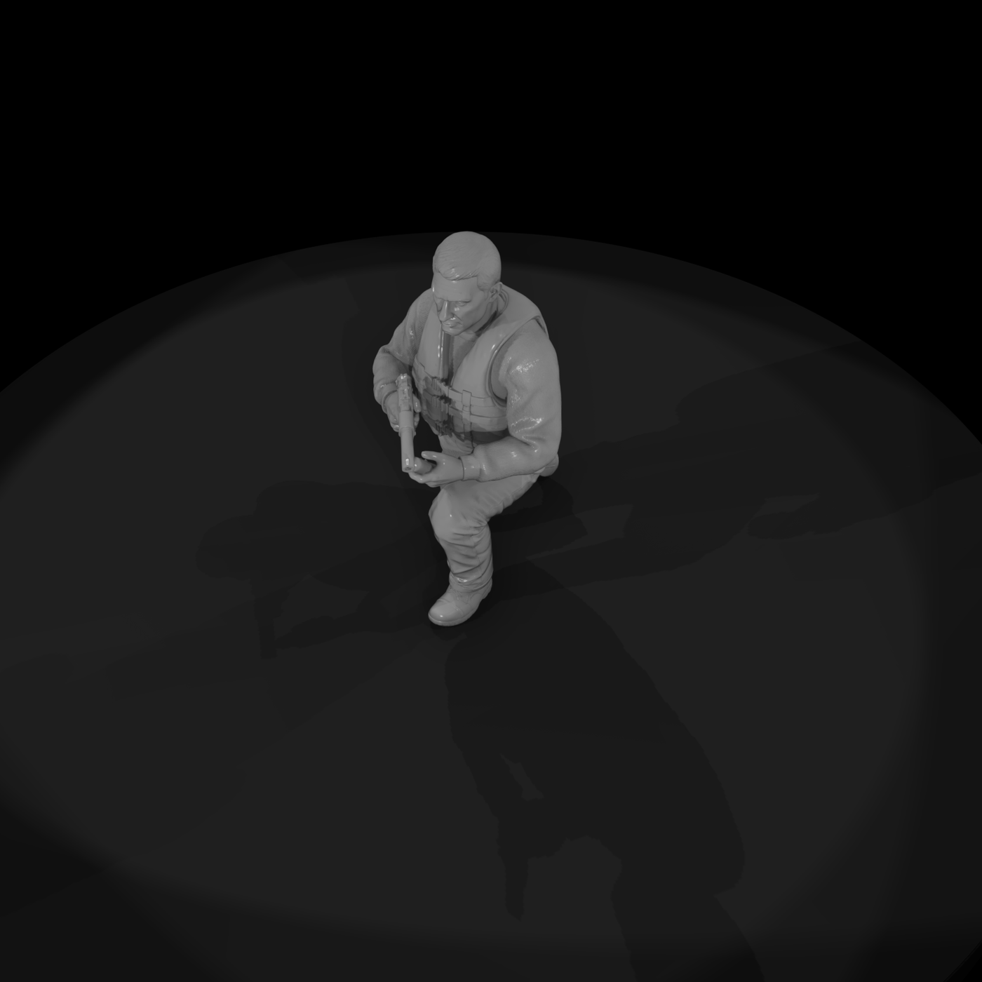 WWII US Army Rifleman Kneeling