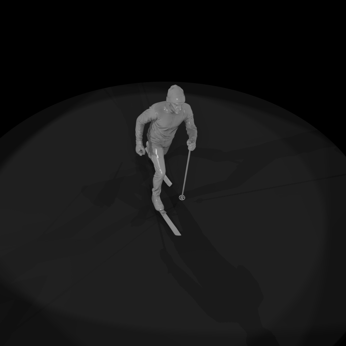 Cross-Country Skier with Poles
