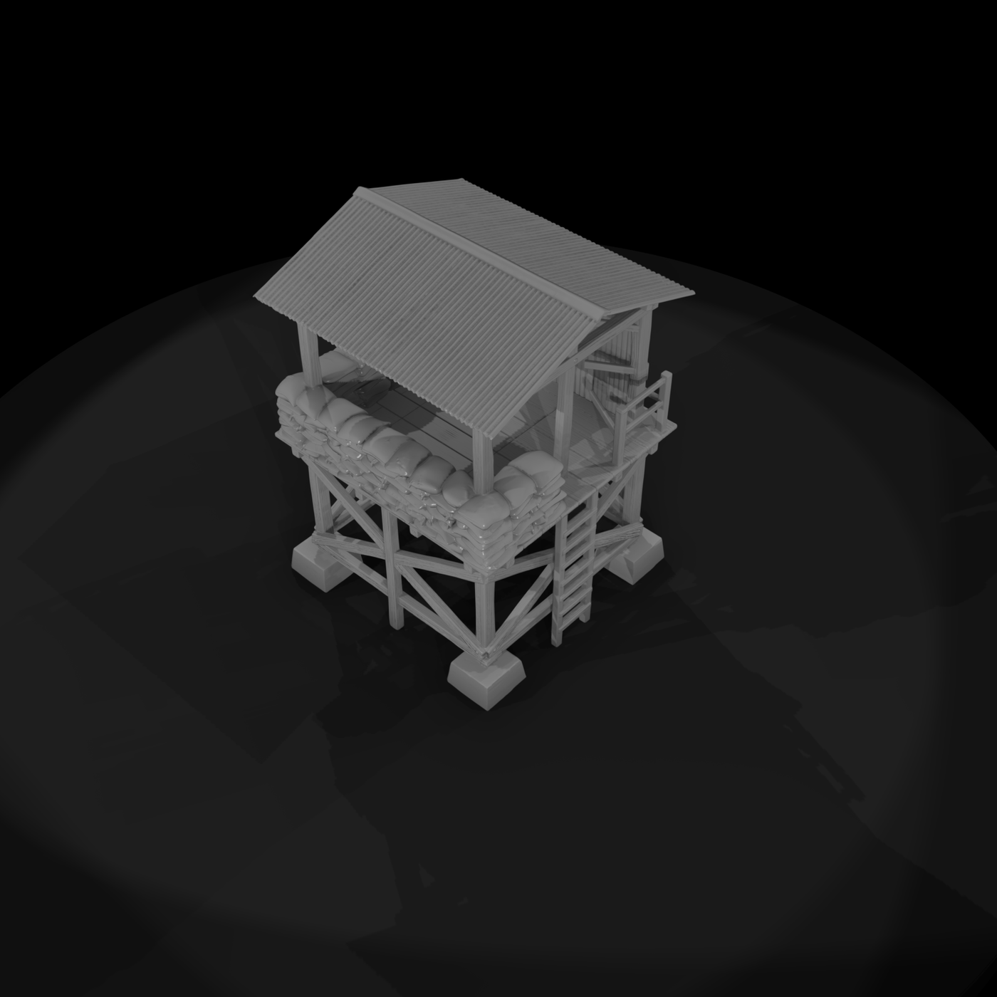 Mil 027 Vietnam Firebase Guard Tower