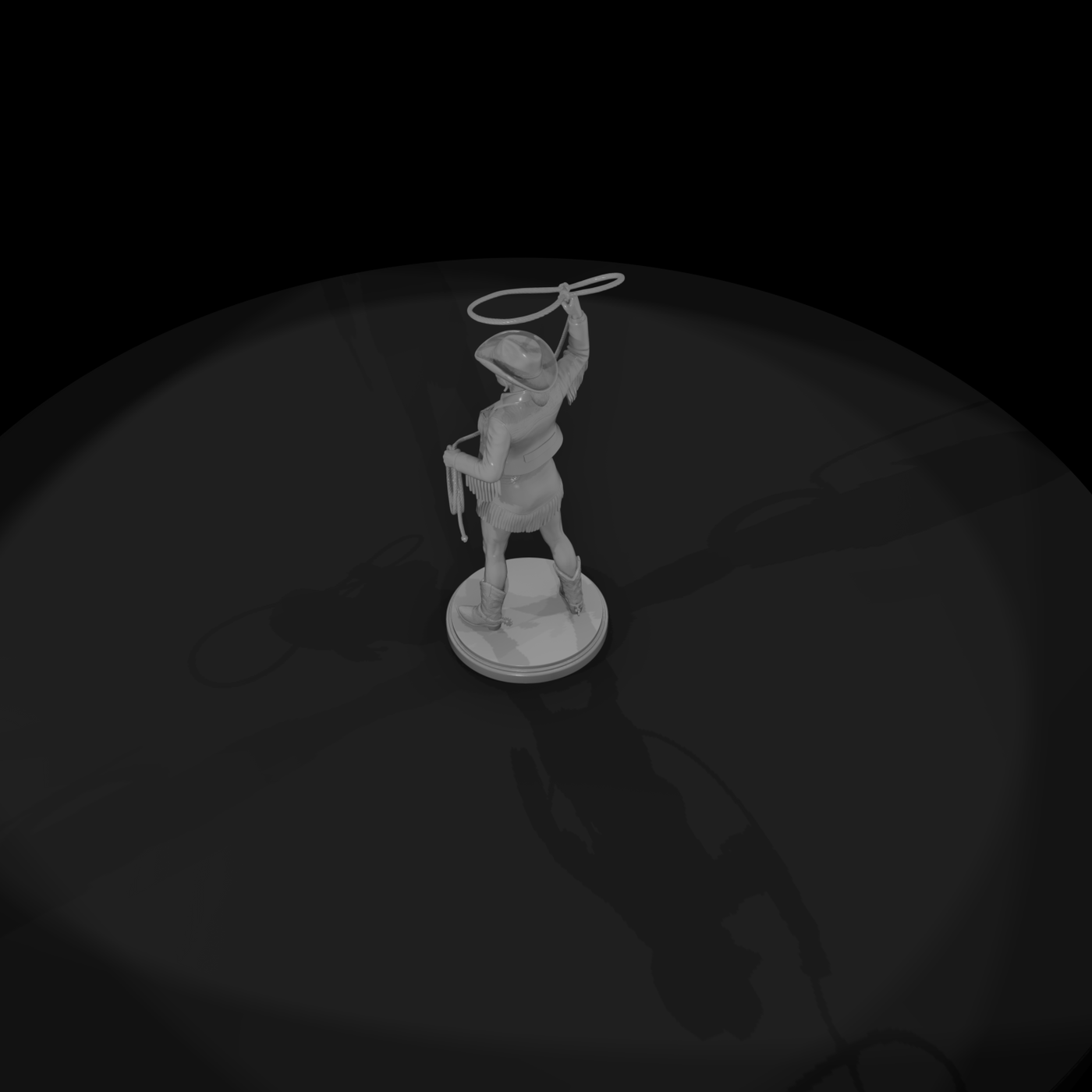Cowgirl Twirling a Lariat