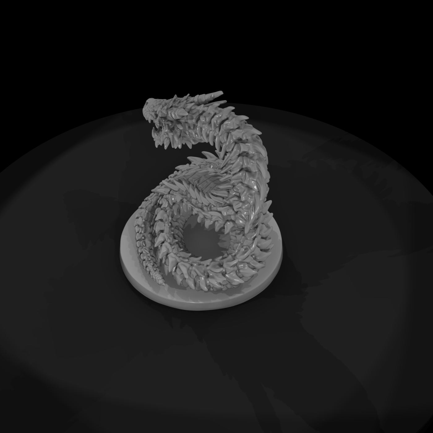 Coiled Bone Wyrm Skeletal Serpent
