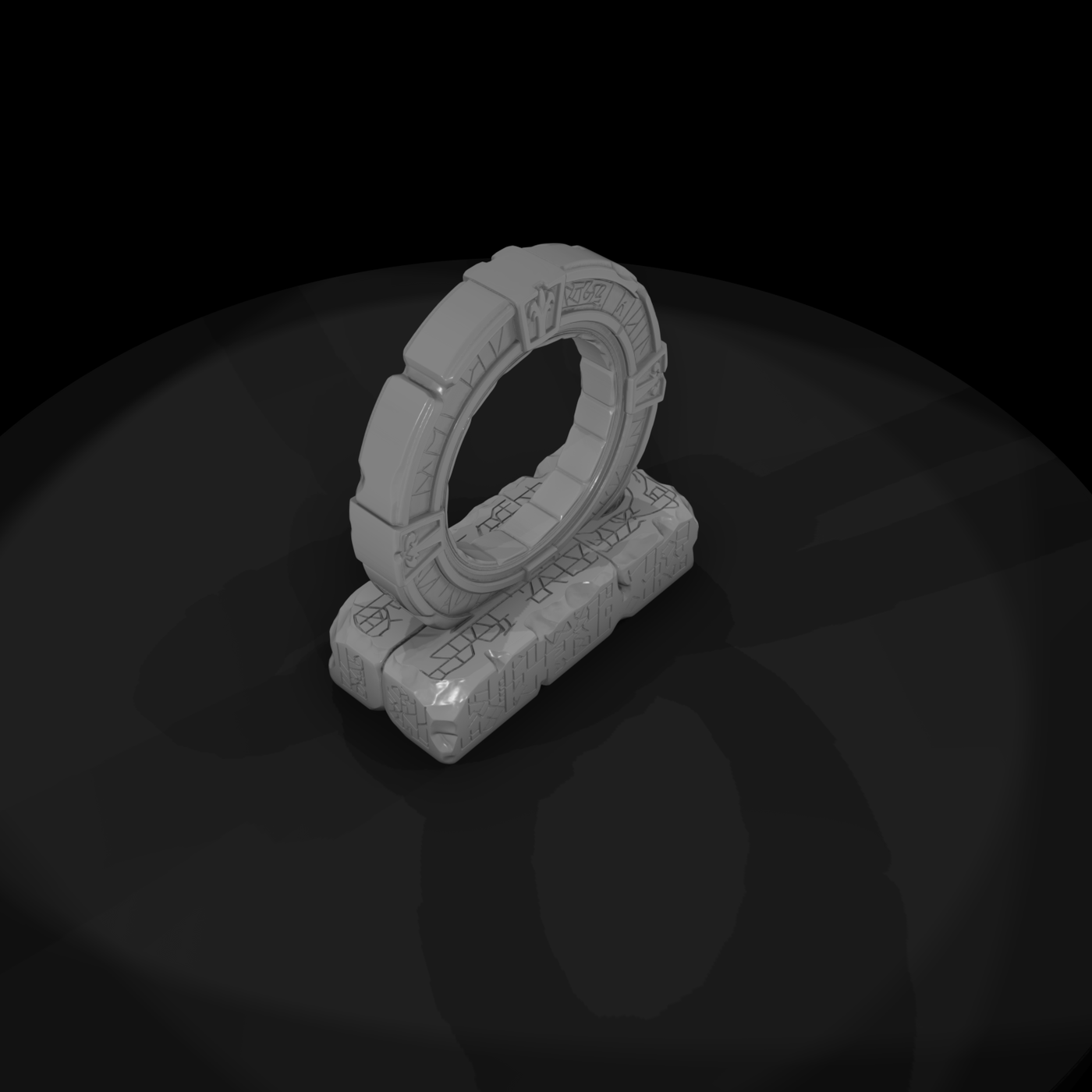 Stylized Nordic Runic Stone Portal 3D Model Pncq2W
