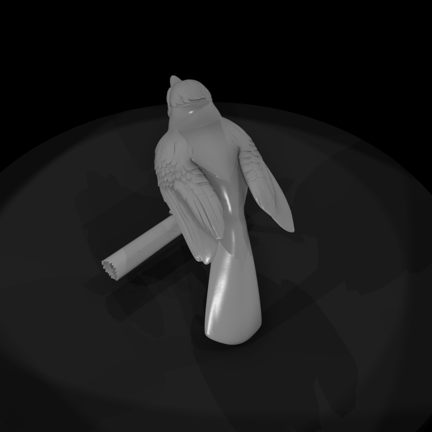Singing Blue Jay Sculpture