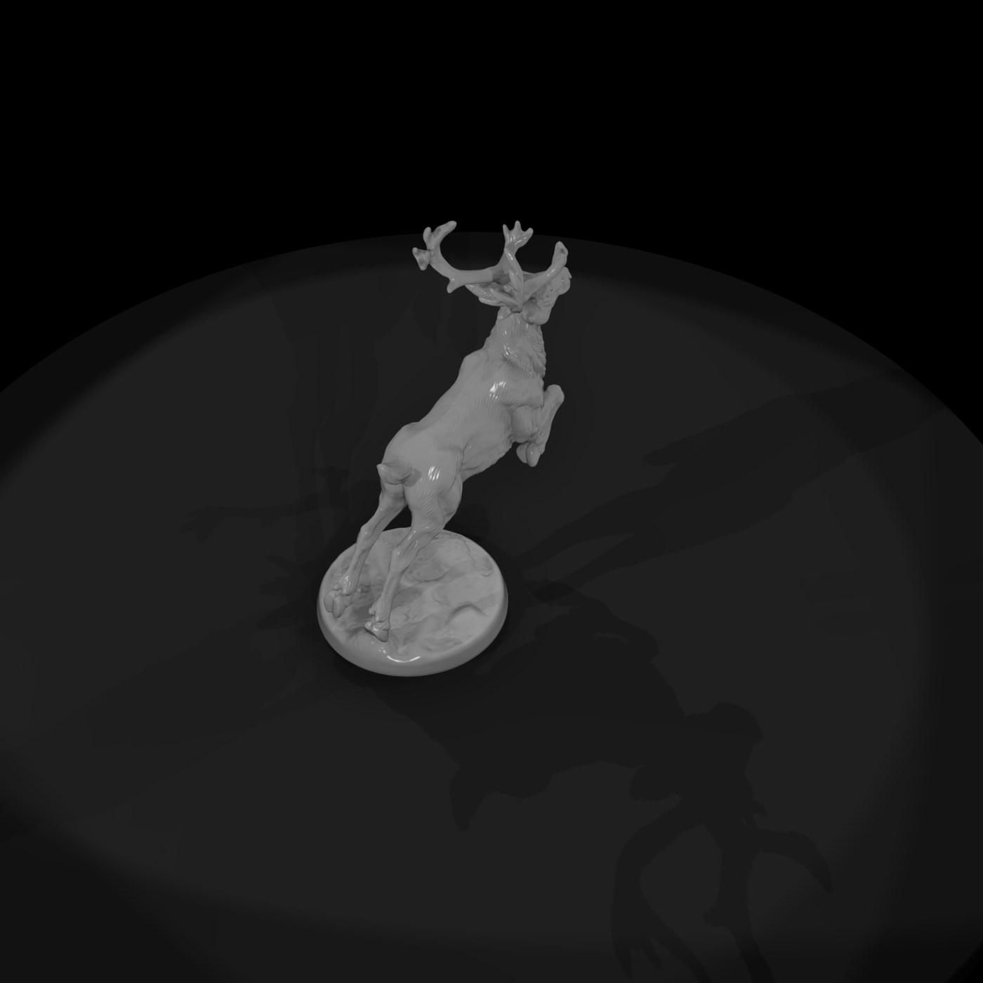 Leaping Reindeer with Antlers