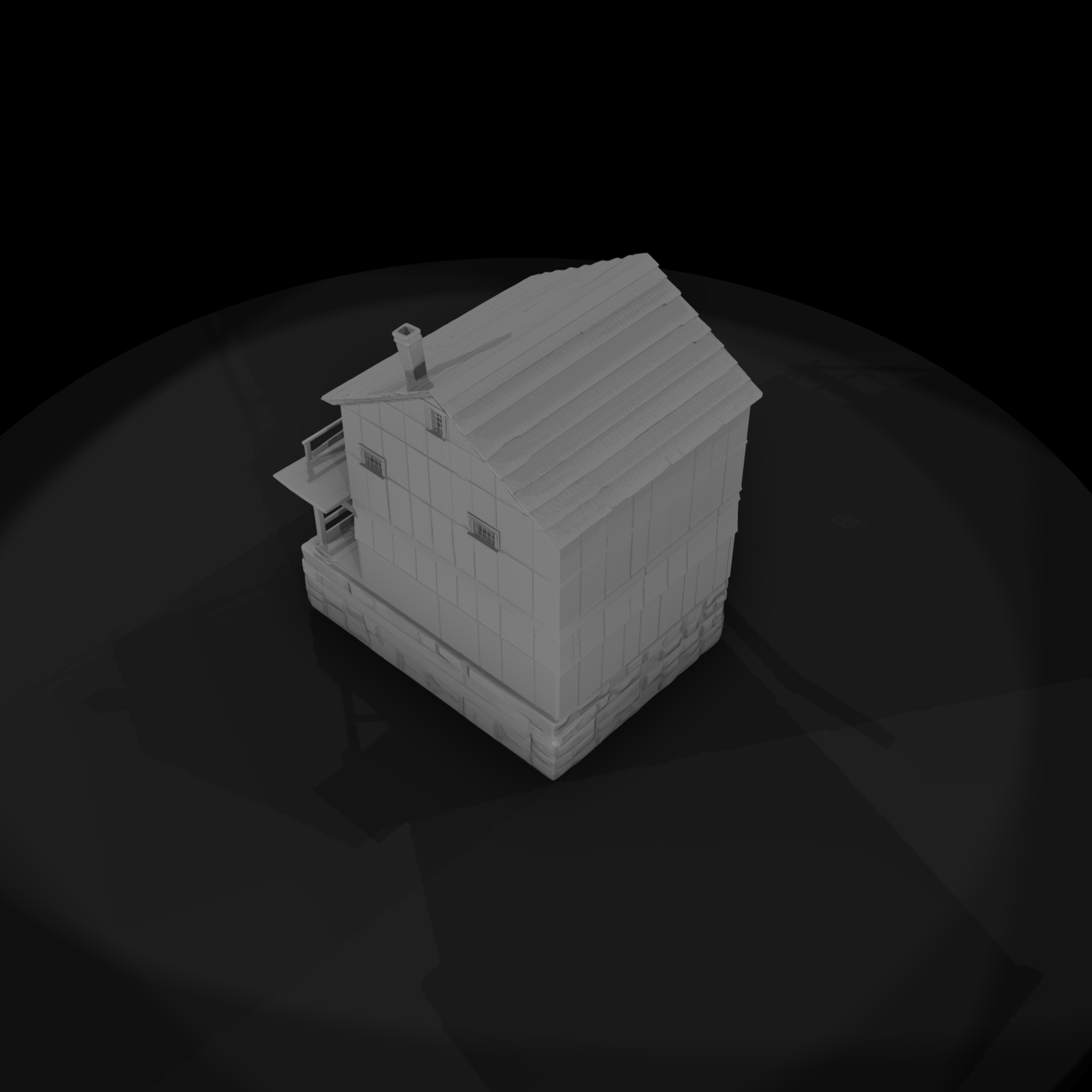 Stylized Rustic Dockside Boathouse