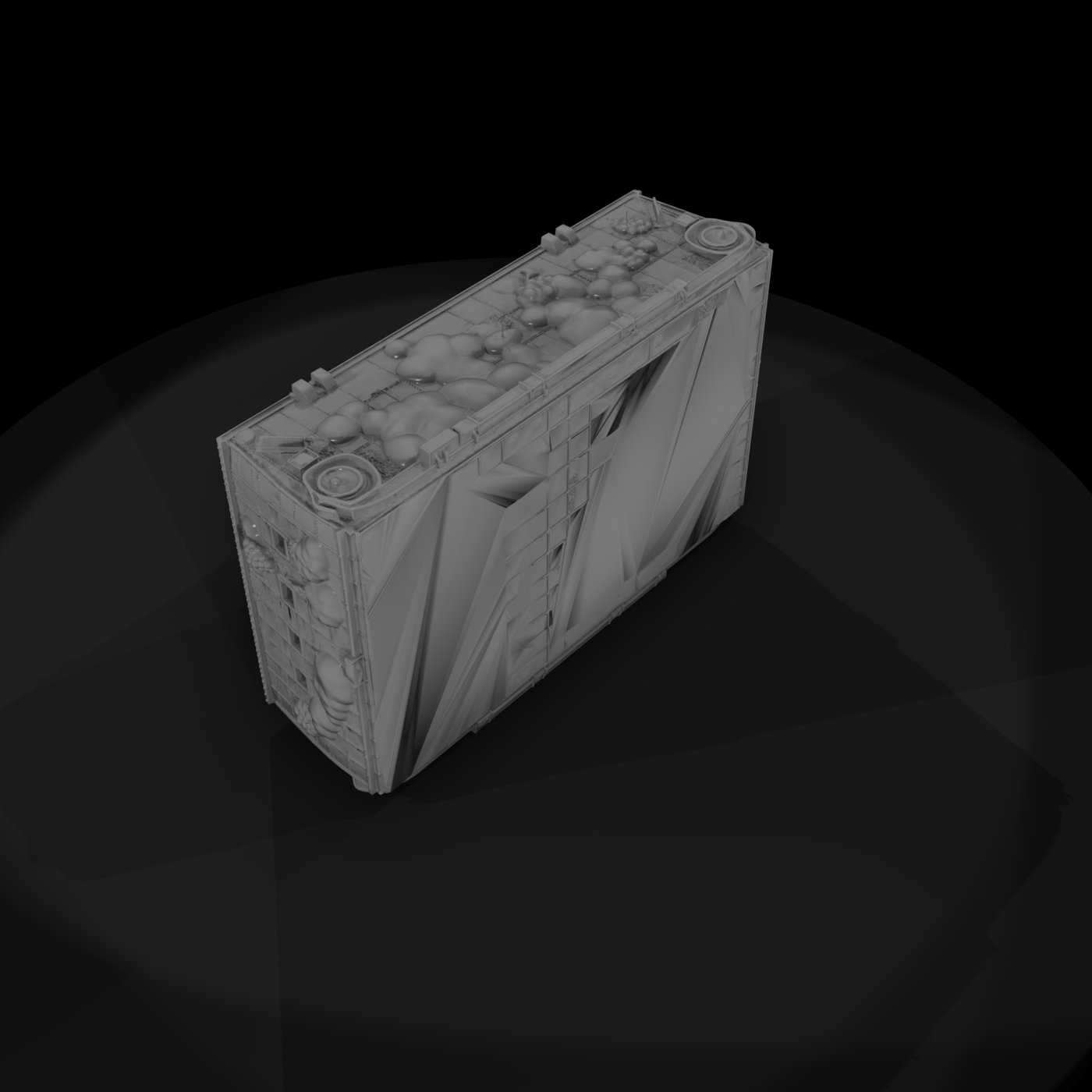 Sunken Shipwreck Vignette — Hard-Surface Wreck