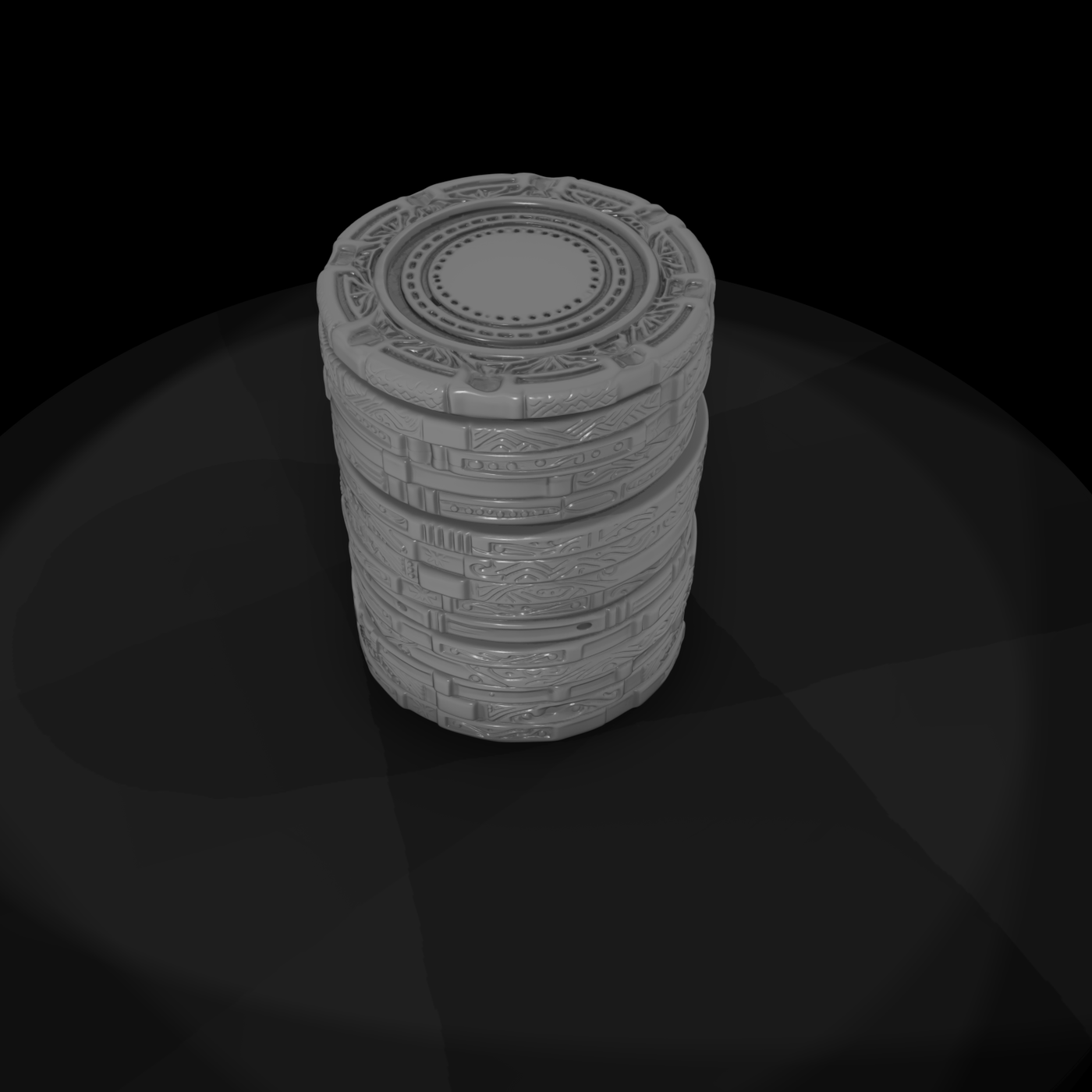 Stack of Ornate Poker Chips