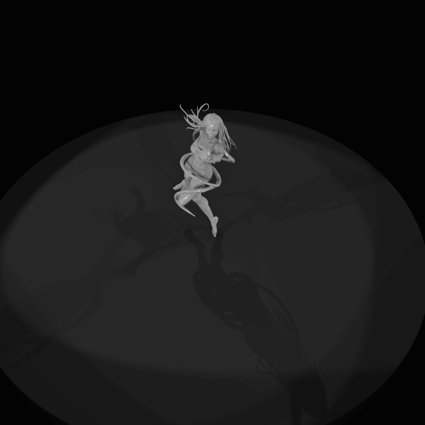 Ribbon Dancer in Mid-Spin