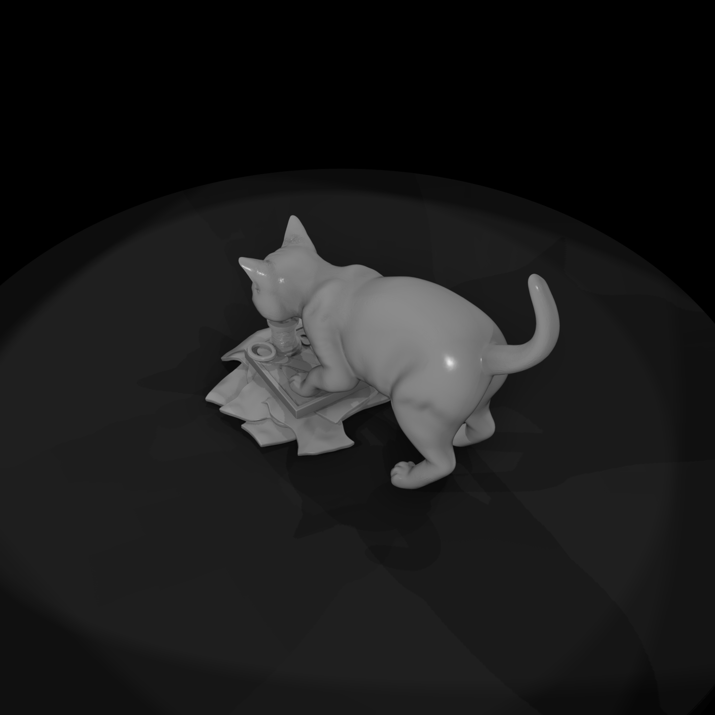 Stylized Cat Sewing