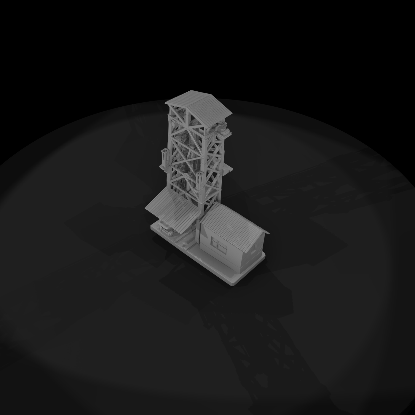 Mining Headframe with Workshop — Accessory