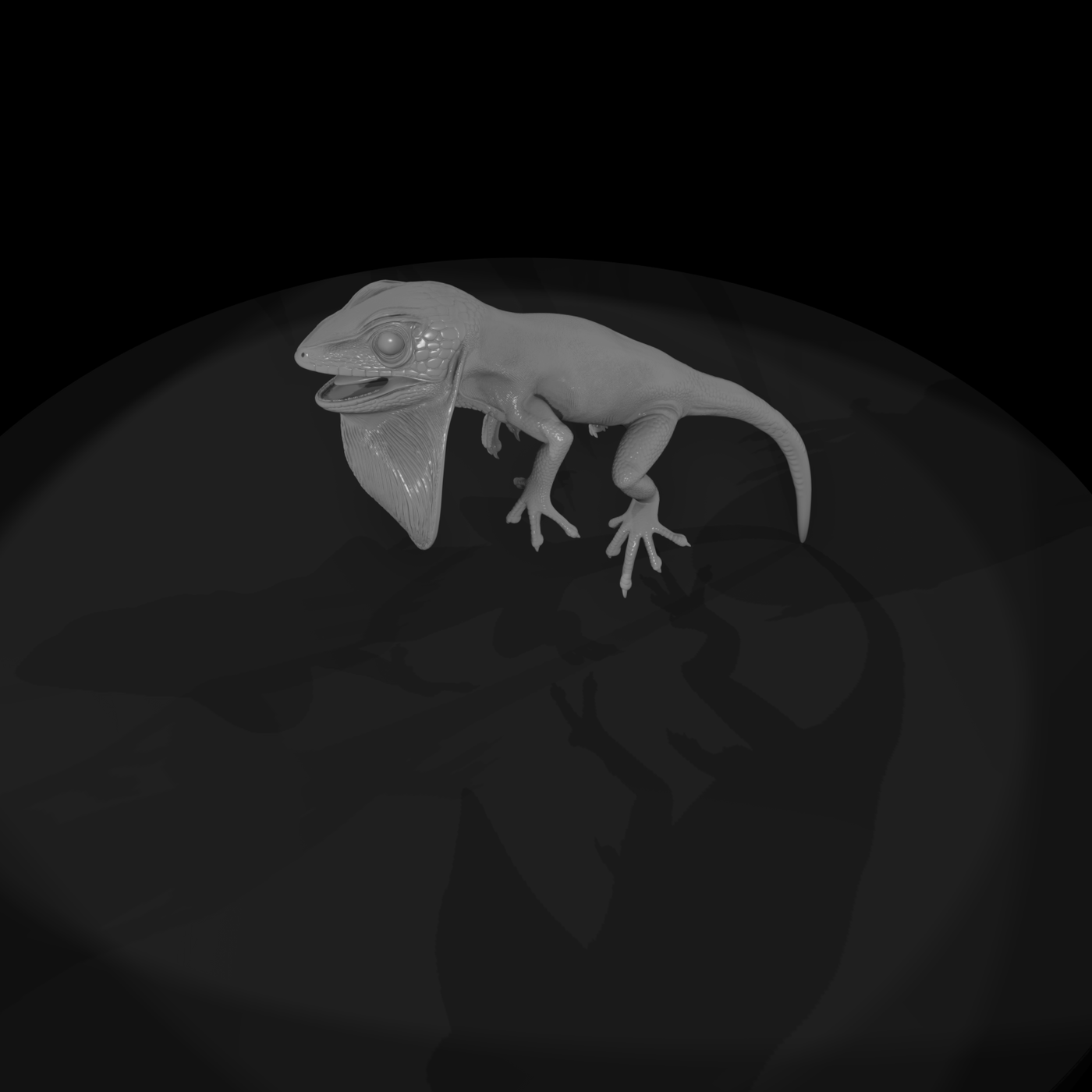 Frilled Lizard Figurine — Detailed