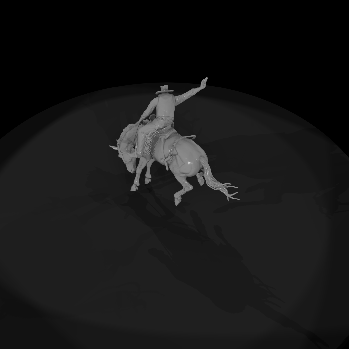 Rodeo Cowboy on Bucking Horse