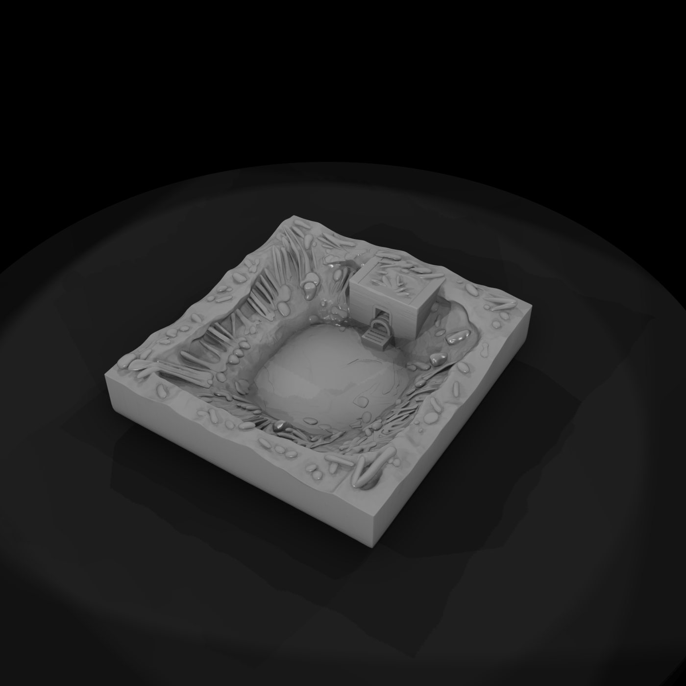 Grey Resin Wargame Bunker Terrain Diorama Ohdlt2Mh