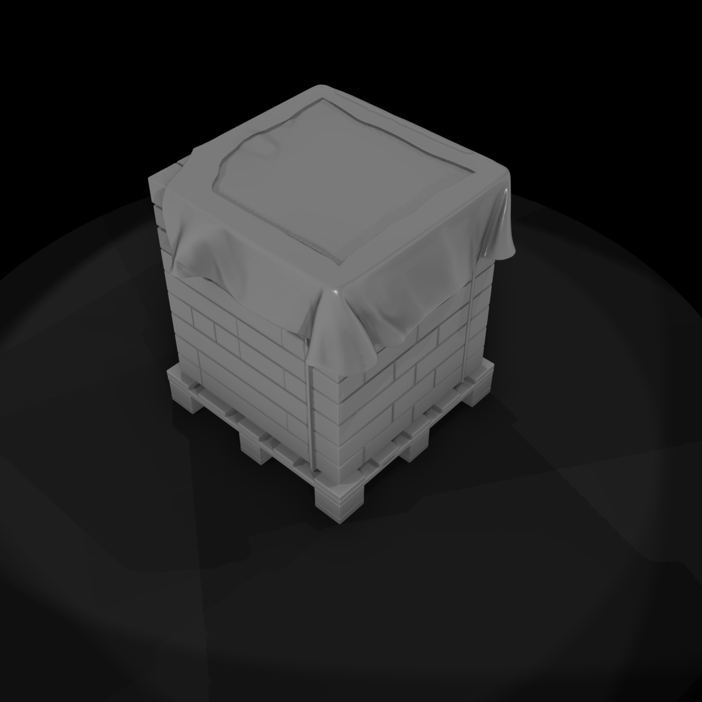 Concrete Brick Pallet Stack