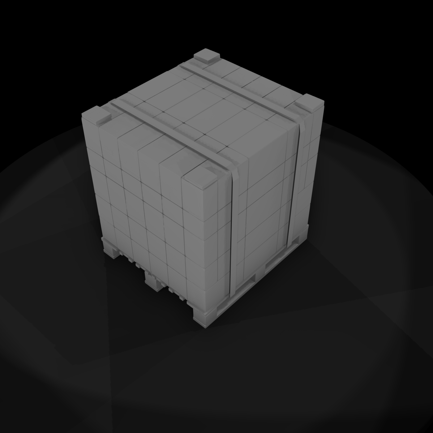 Concrete Block Pallet with Straps