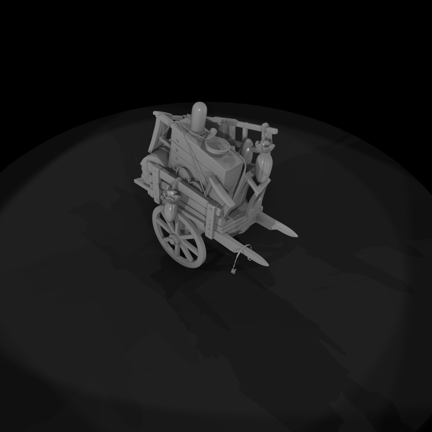 Medieval Merchant Travel Cart
