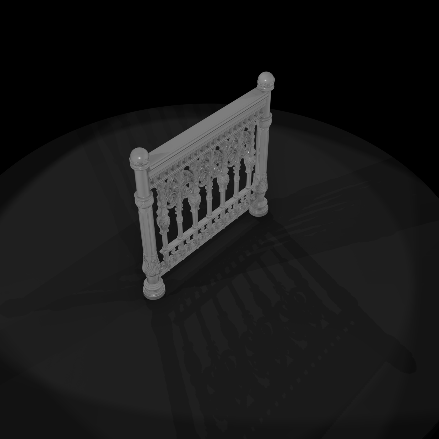 Neoclassical Balcony Railing Segment — Accessory