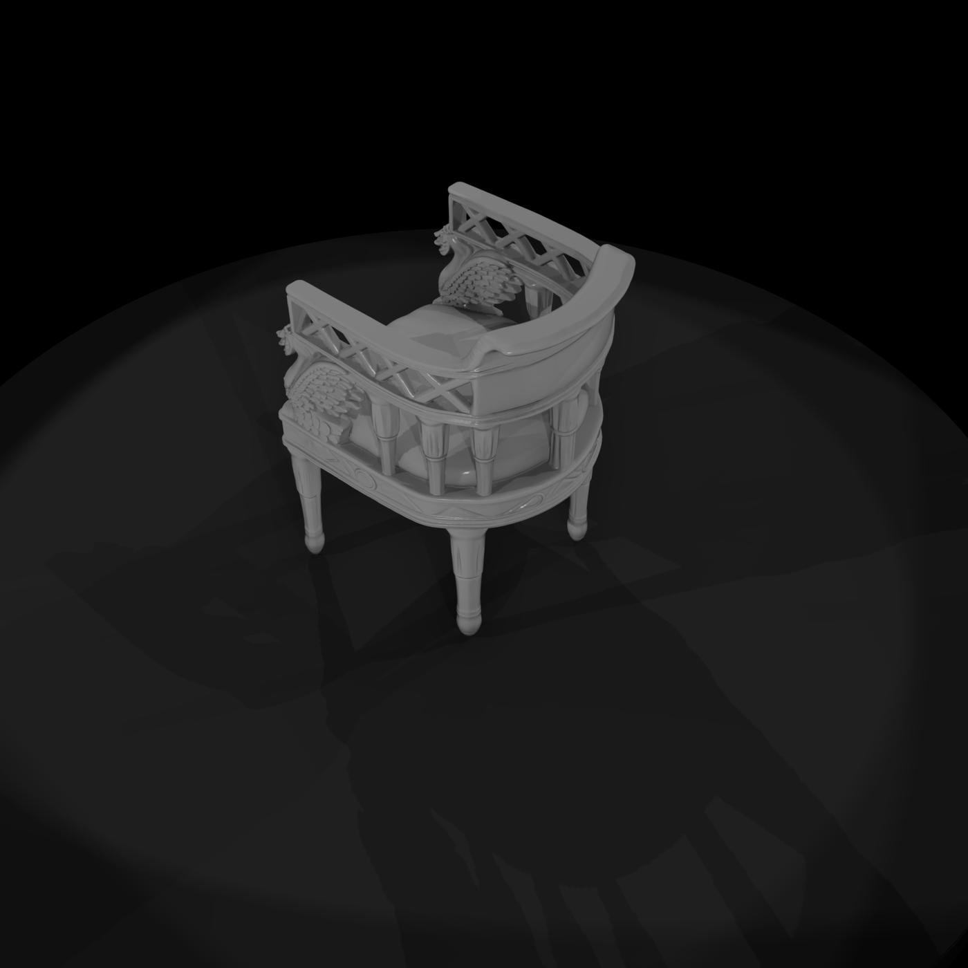 Neoclassical Swan Armchair