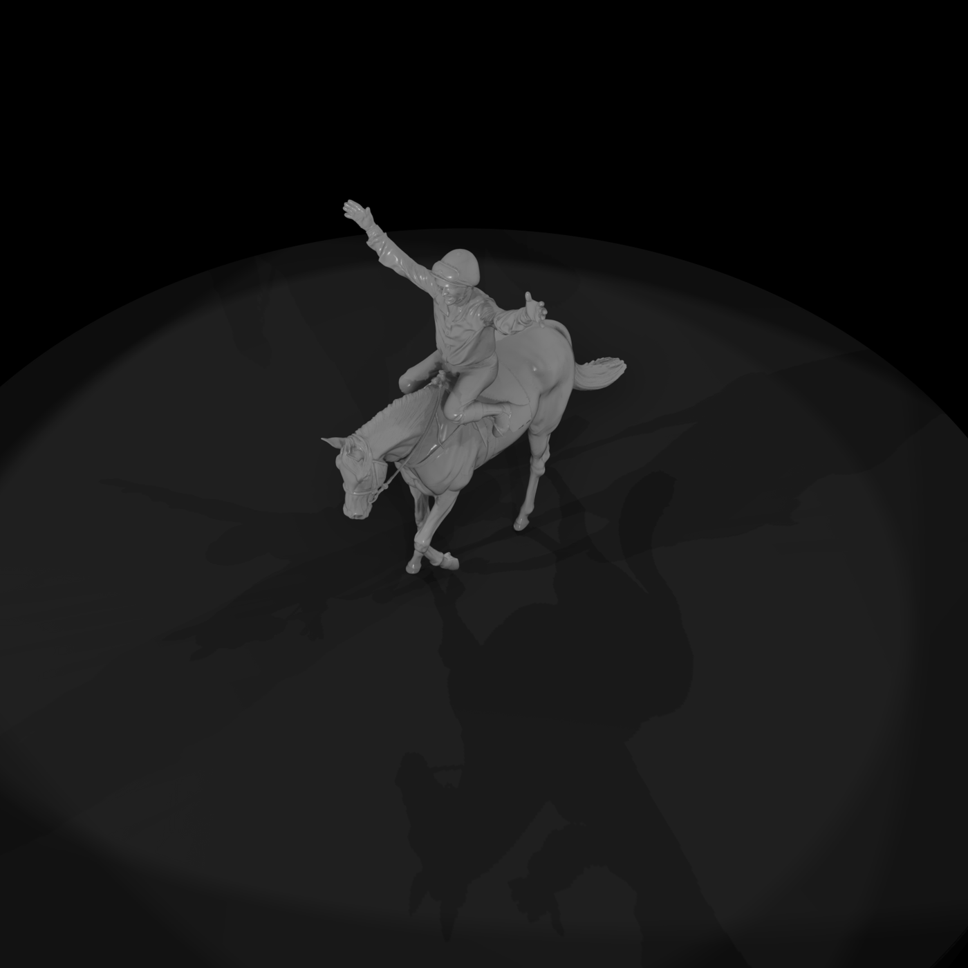 Smiling Jockey — Seated Rider